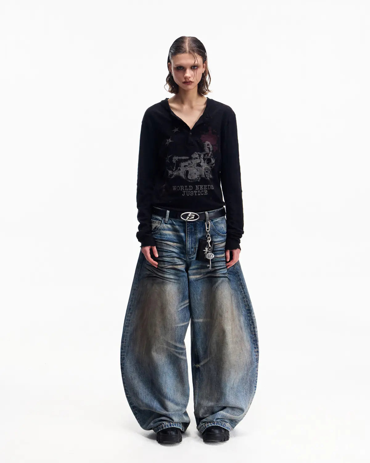 Peoplesense Embroidered Henley Sleeve T-Shirt