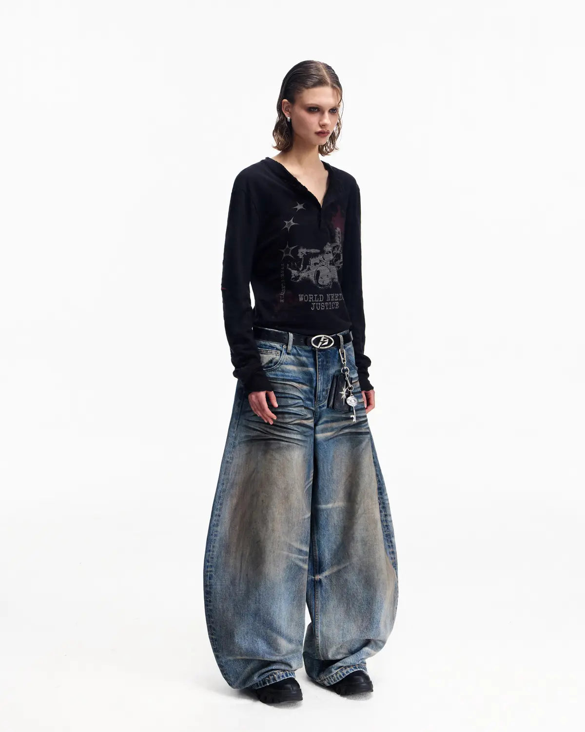 Peoplesense Embroidered Henley Sleeve T-Shirt