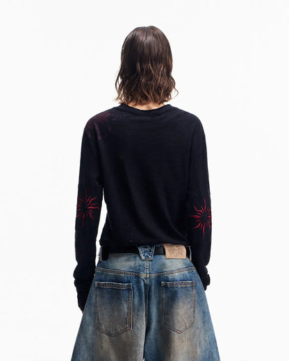 Peoplesense Embroidered Henley Sleeve T-Shirt