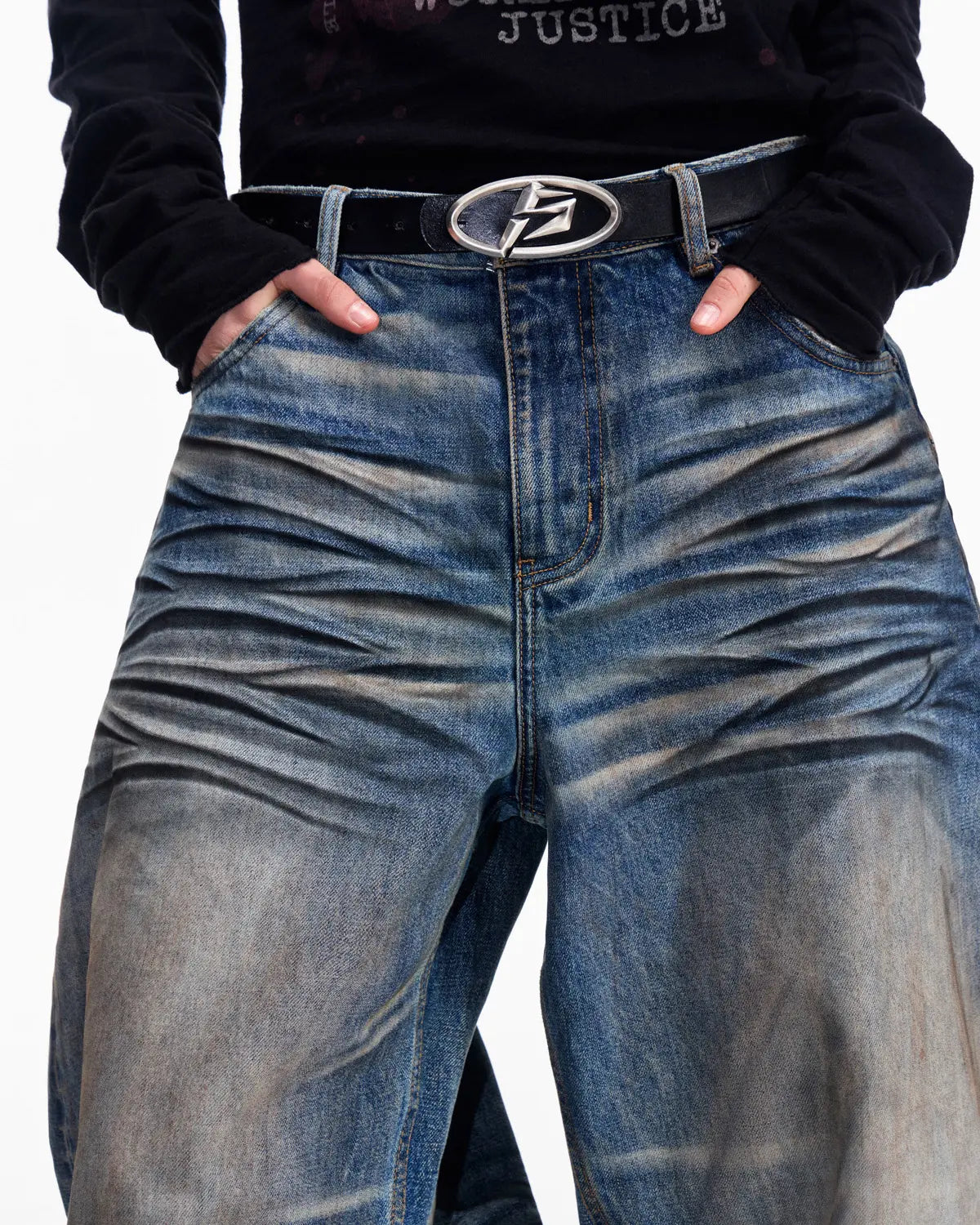 Peoplesense Washed Curved Jeans