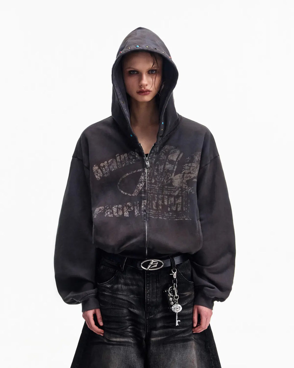 トップス Peoplesense Graphic Racing Hoodie Peoplesense Asymmetric Graphic Racing Hoodie – peoplesense