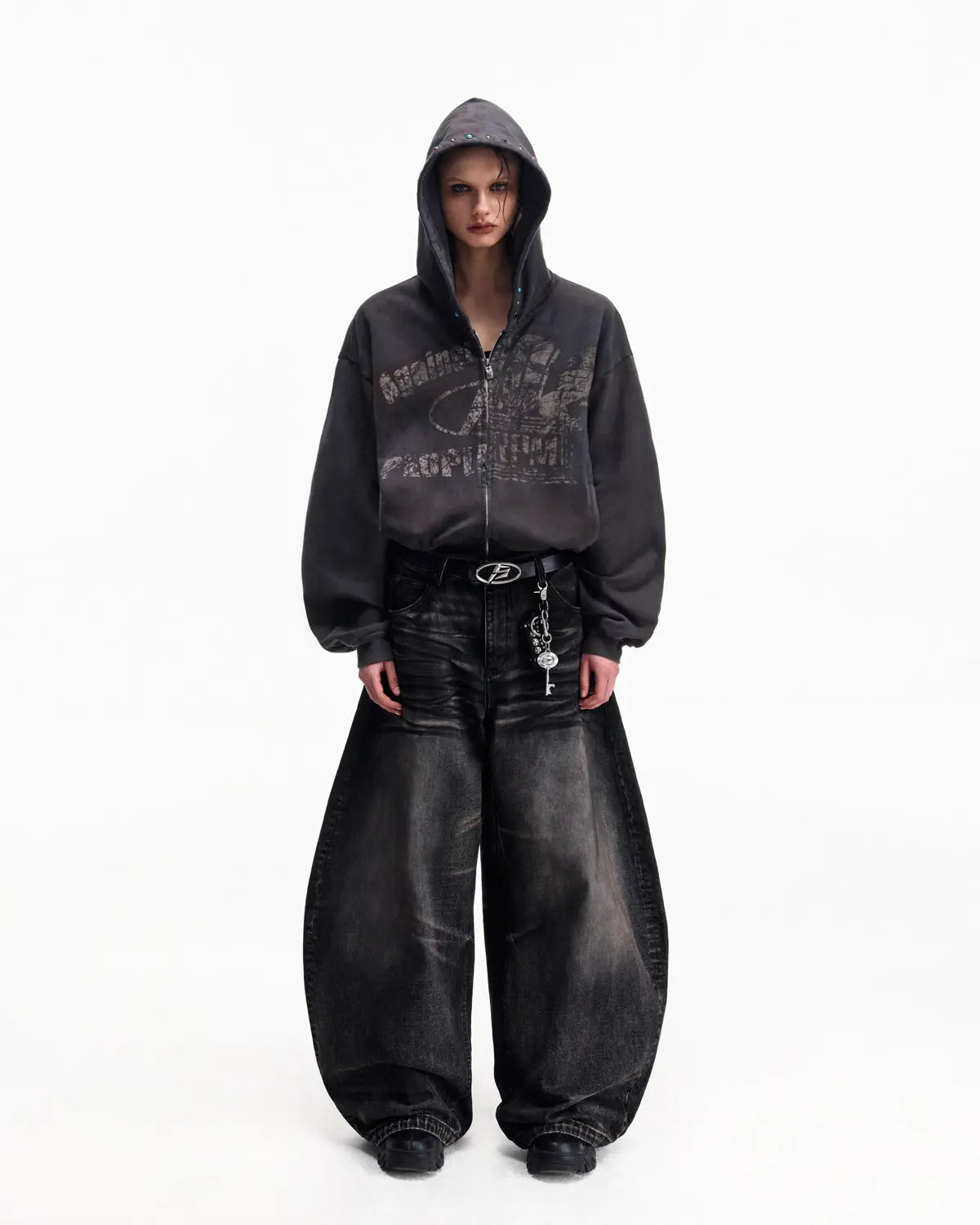 Peoplesense Asymmetric Graphic Racing Hoodie