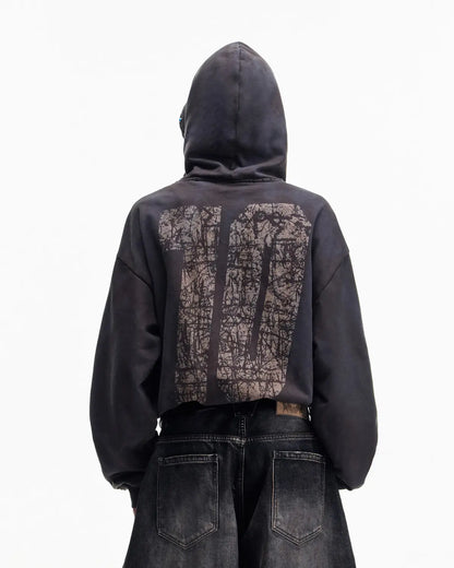 Peoplesense Asymmetric Graphic Racing Hoodie