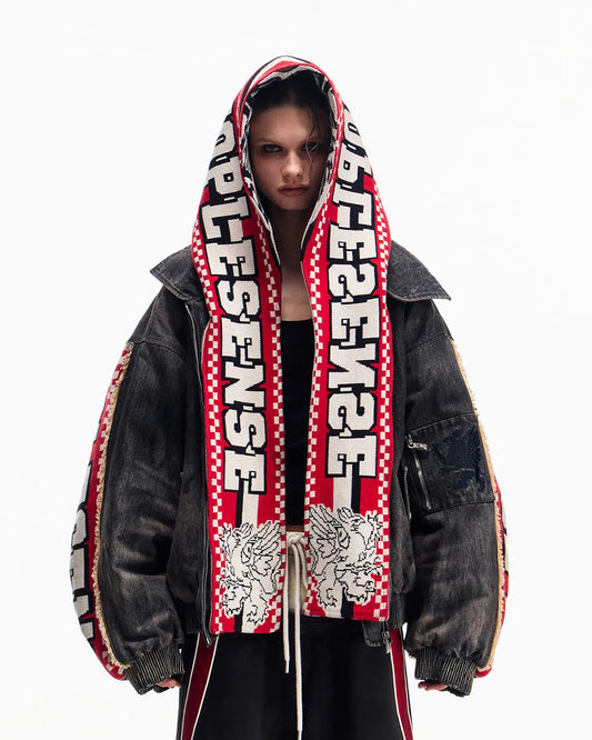 Peoplesense Racing Scarf Denim Jacket