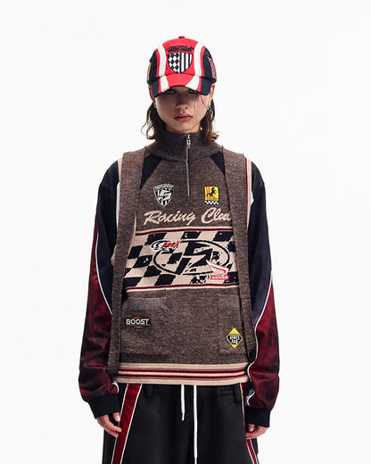 Peoplesense Multitone Melange Moto Knit Gilet