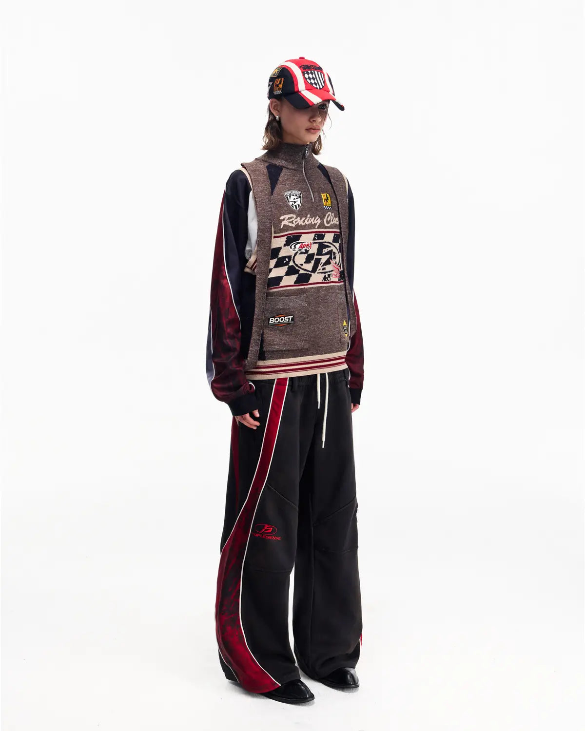 Peoplesense Multitone Melange Moto Knit Gilet