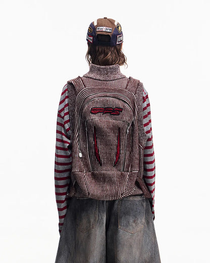 Peoplesense Vintage Washed Racing Knit Vest