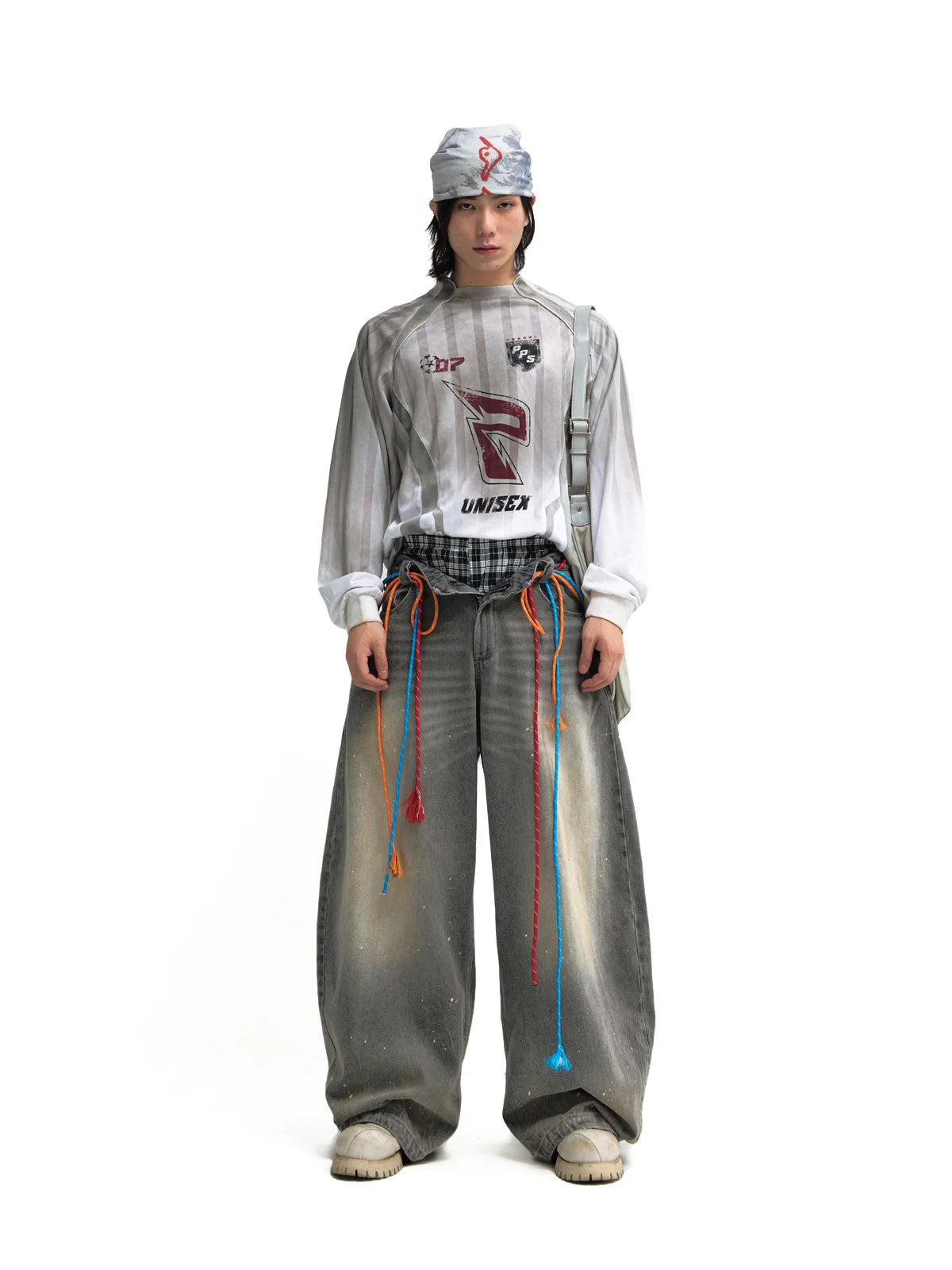 Peoplesense Tie-Dye Blokecore Style Racing Sweatshirt