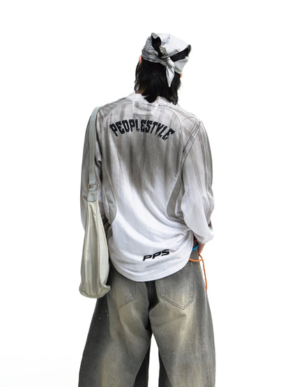 Peoplesense Tie-Dye Blokecore Style Racing Sweatshirt