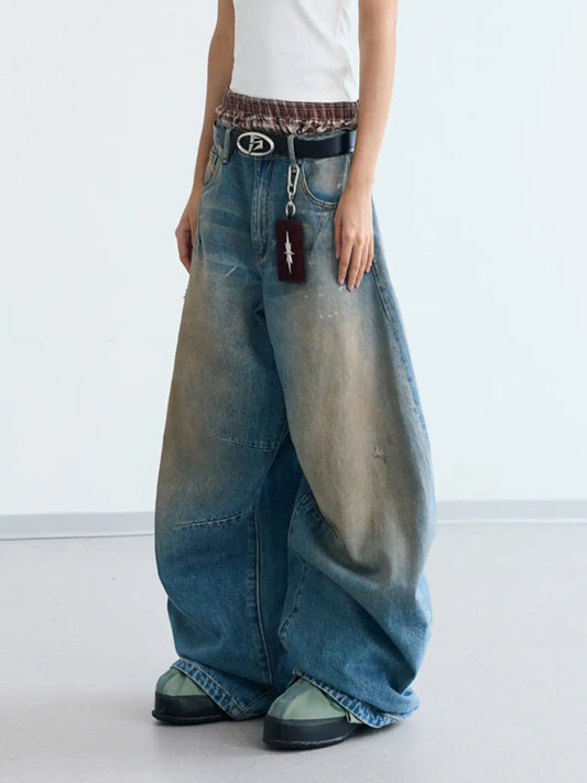 Peoplesense Mud Dyed Balloon Denim Jeans