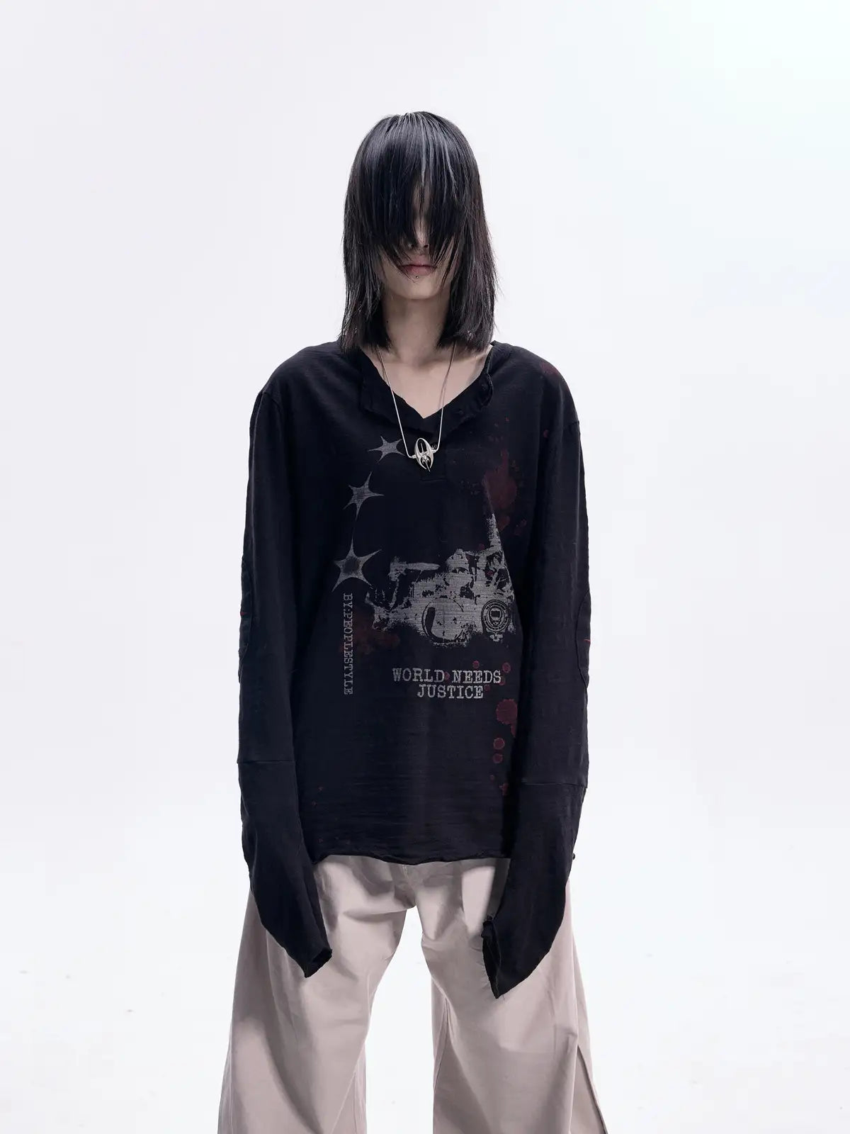 Peoplesense Embroidered Henley Sleeve T-Shirt