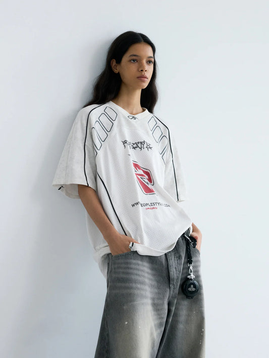 Peoplesense Racer Aesthetic Mesh Jersey T-Shirt