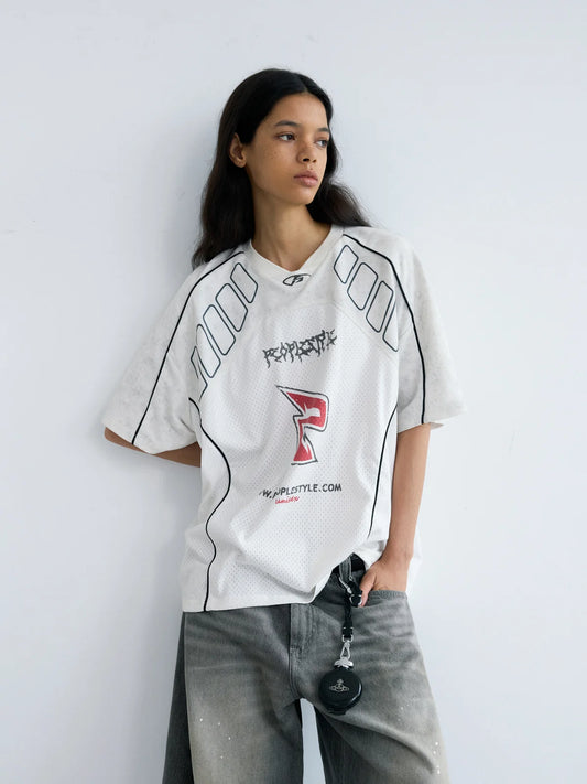 Peoplesense Racer Aesthetic Mesh Jersey T-Shirt