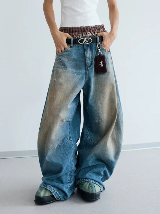 Peoplesense Mud Dyed Balloon Denim Jeans