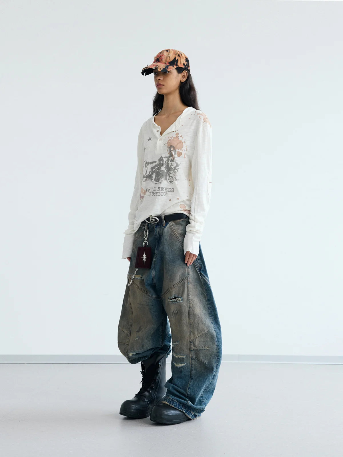 Peoplesense Embroidered Henley Sleeve T-Shirt