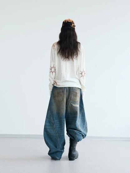 Peoplesense Embroidered Henley Sleeve T-Shirt