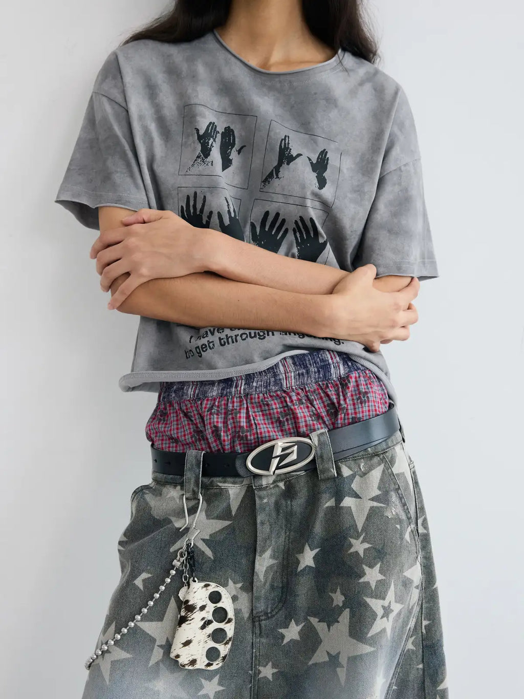 Peoplesense Color-block Plaid Shorts