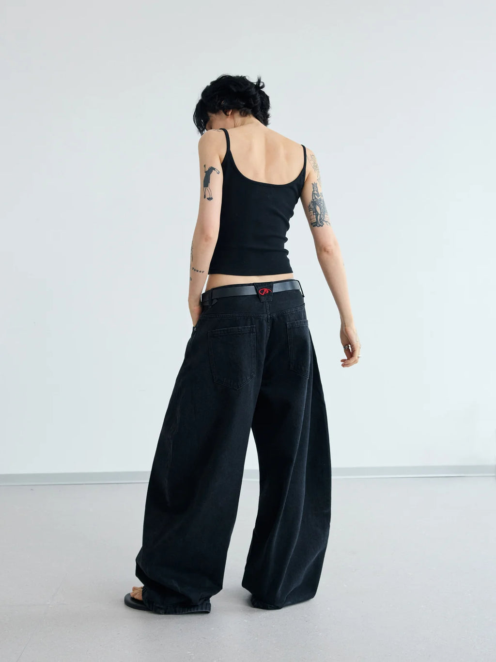 Peoplesense A-line Wide-leg Jeans Black – peoplesense