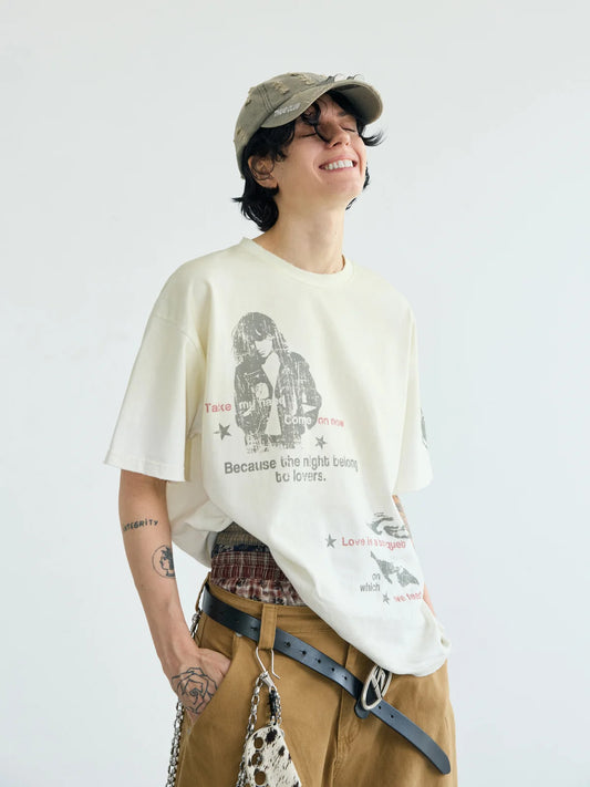 Peoplesense 'Love' Vintage Print T-shirt