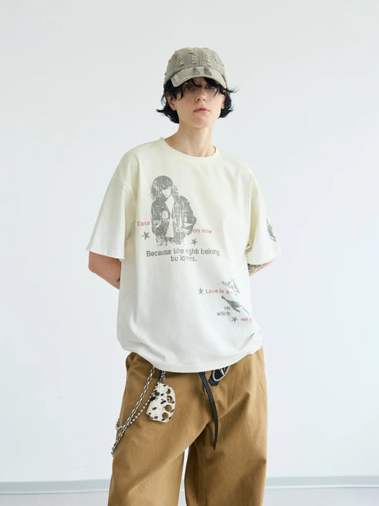 Peoplesense 'Love' Vintage Print T-shirt