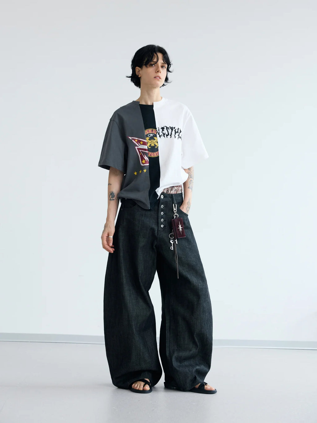Peoplesense Asymmetrical Patchwork Logo Tee