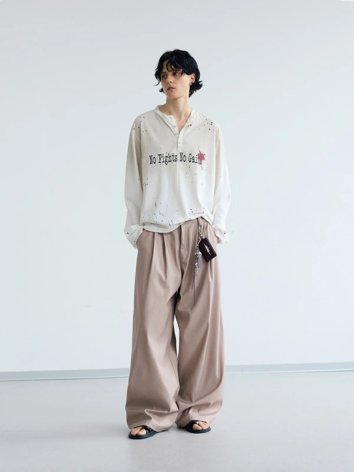 Peoplesense Dirty Wash Henley Slogan Tee