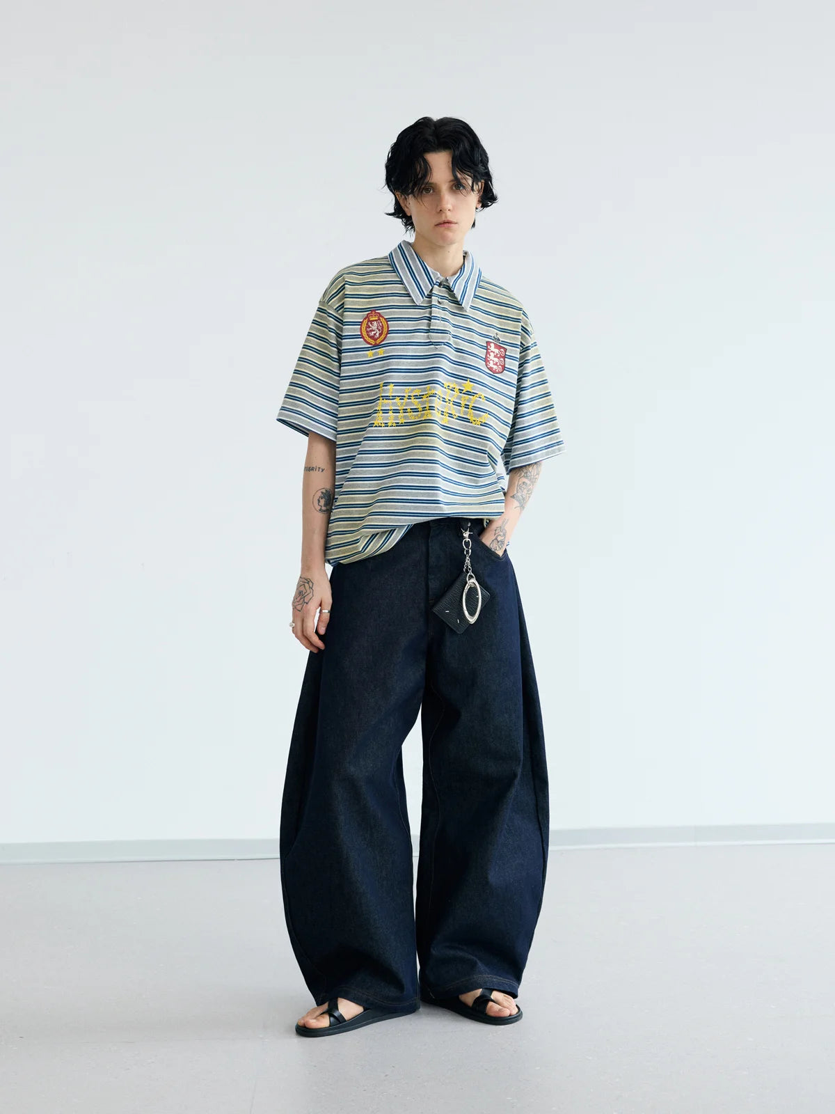 Peoplesense Dark Blue Raw Denim Jeans with Wide-leg – peoplesense Peoplesense Dark Blue Raw Denim Jeans with Wide-leg – peoplesense