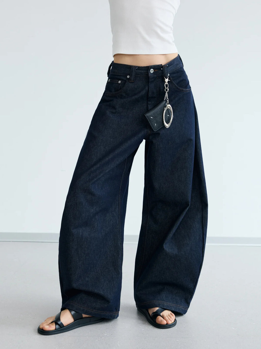 peoplesense デニム Peoplesense Dark Blue Raw Denim Jeans with Wide-leg – peoplesense