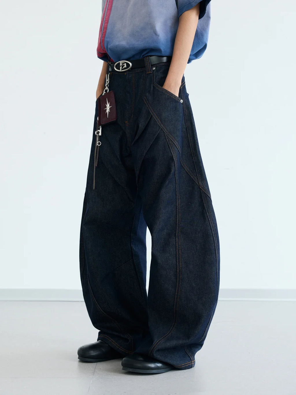 Peoplesense Raw Denim Deconstructed Curved Leg Jeans – peoplesense