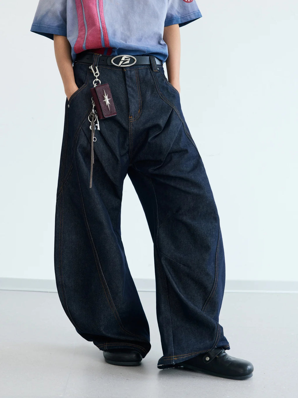 Peoplesense Raw Denim Deconstructed Curved Leg Jeans – peoplesense