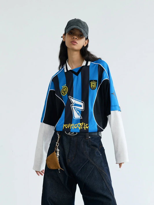 Peoplesense Fake Two Piece Racing Sweatshirt