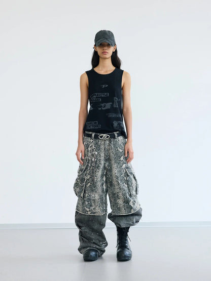 Peoplesense Vintage Printed Knit Soft Tank Top