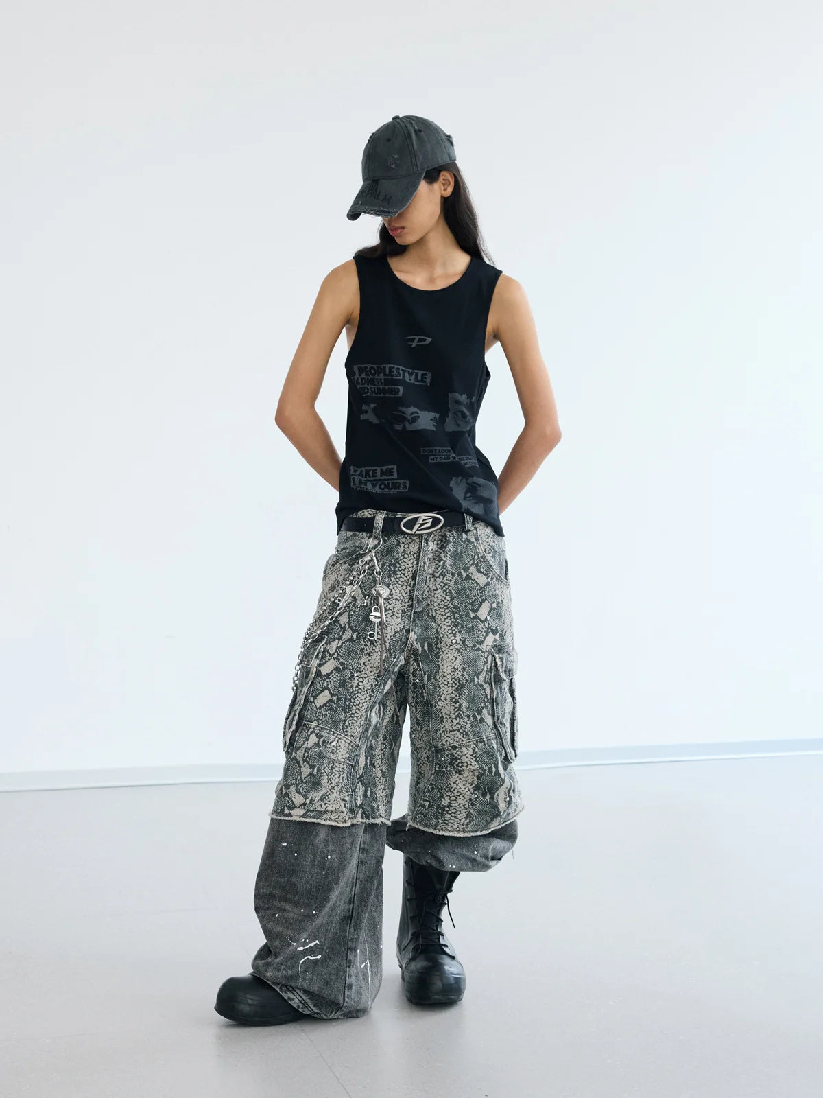 Peoplesense Vintage Printed Knit Soft Tank Top