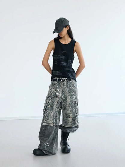 Peoplesense Vintage Printed Knit Soft Tank Top