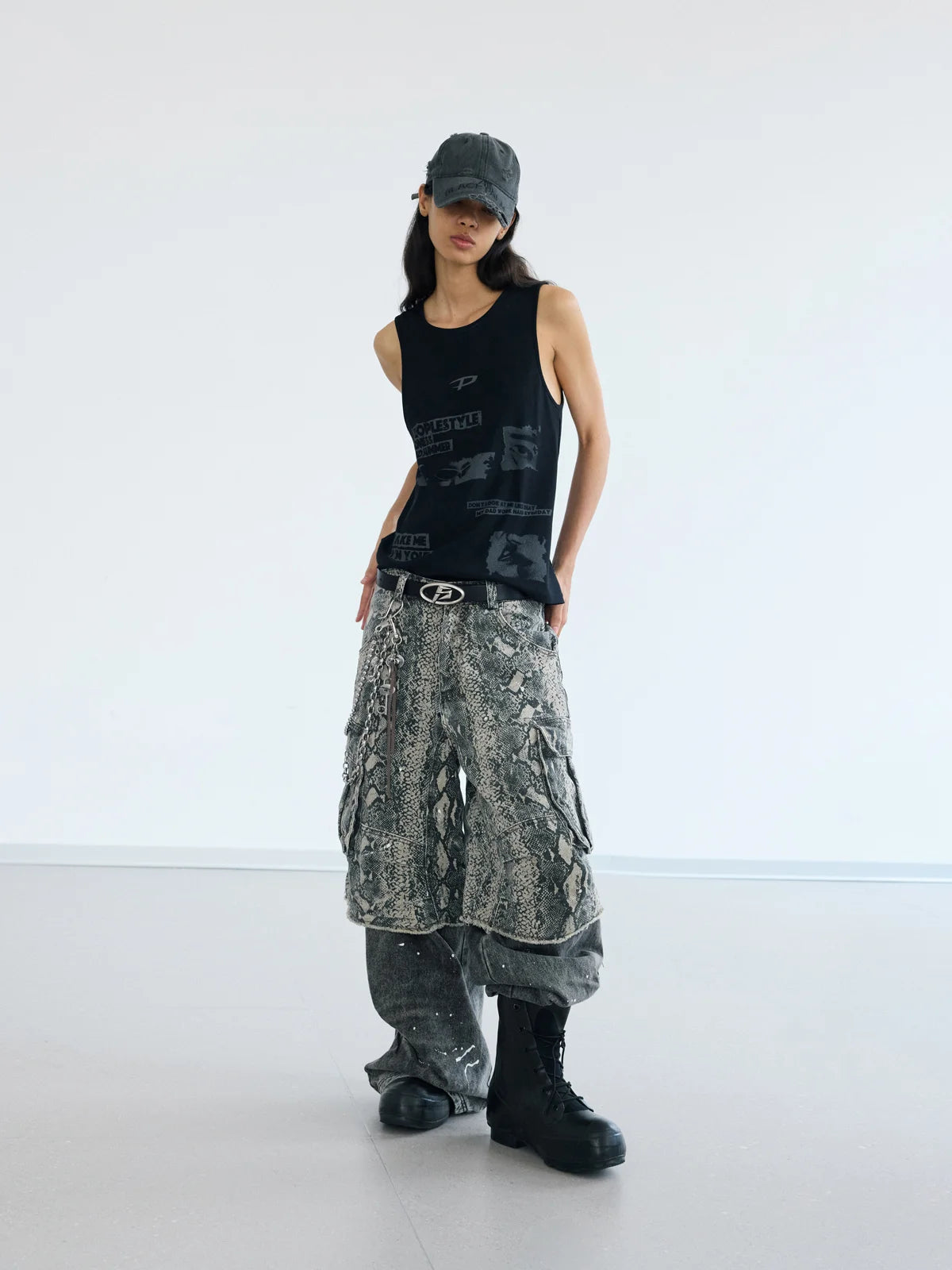 Peoplesense Vintage Printed Knit Soft Tank Top