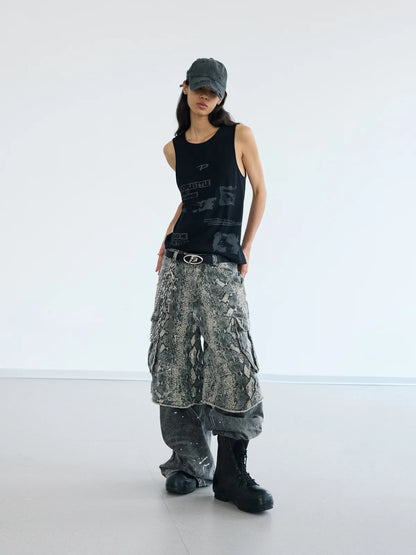 Peoplesense Vintage Printed Knit Soft Tank Top