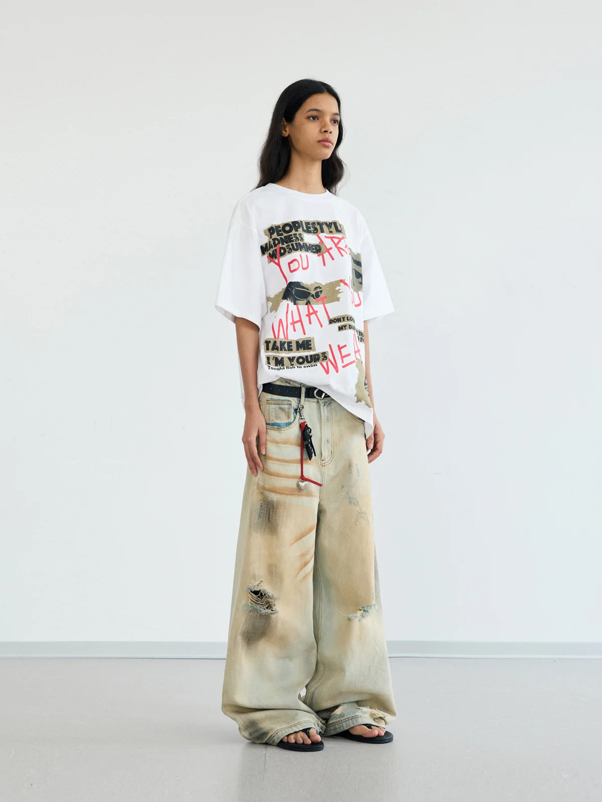 Peoplesense Mud Dye Ripped Jeans