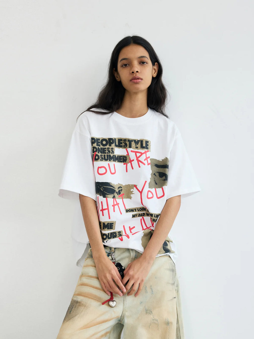 Peoplesense Graffiti Print Lettering T-Shirt