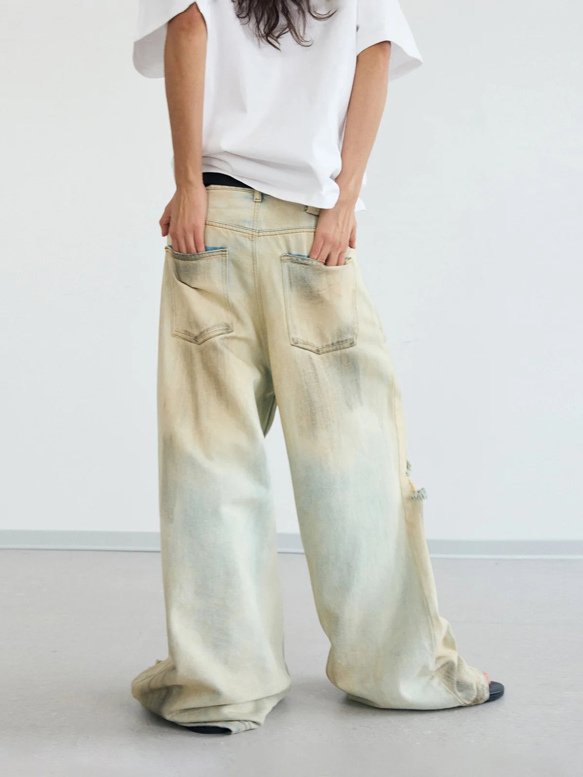Peoplesense Mud Dye Ripped Jeans