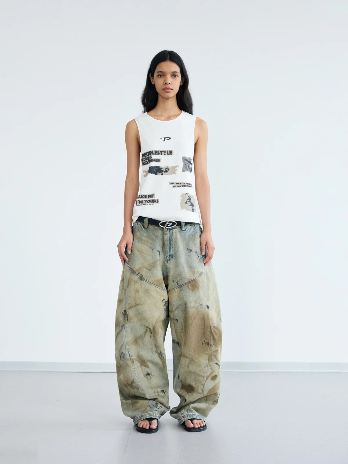 Peoplesense Vintage Printed Knit Soft Tank Top