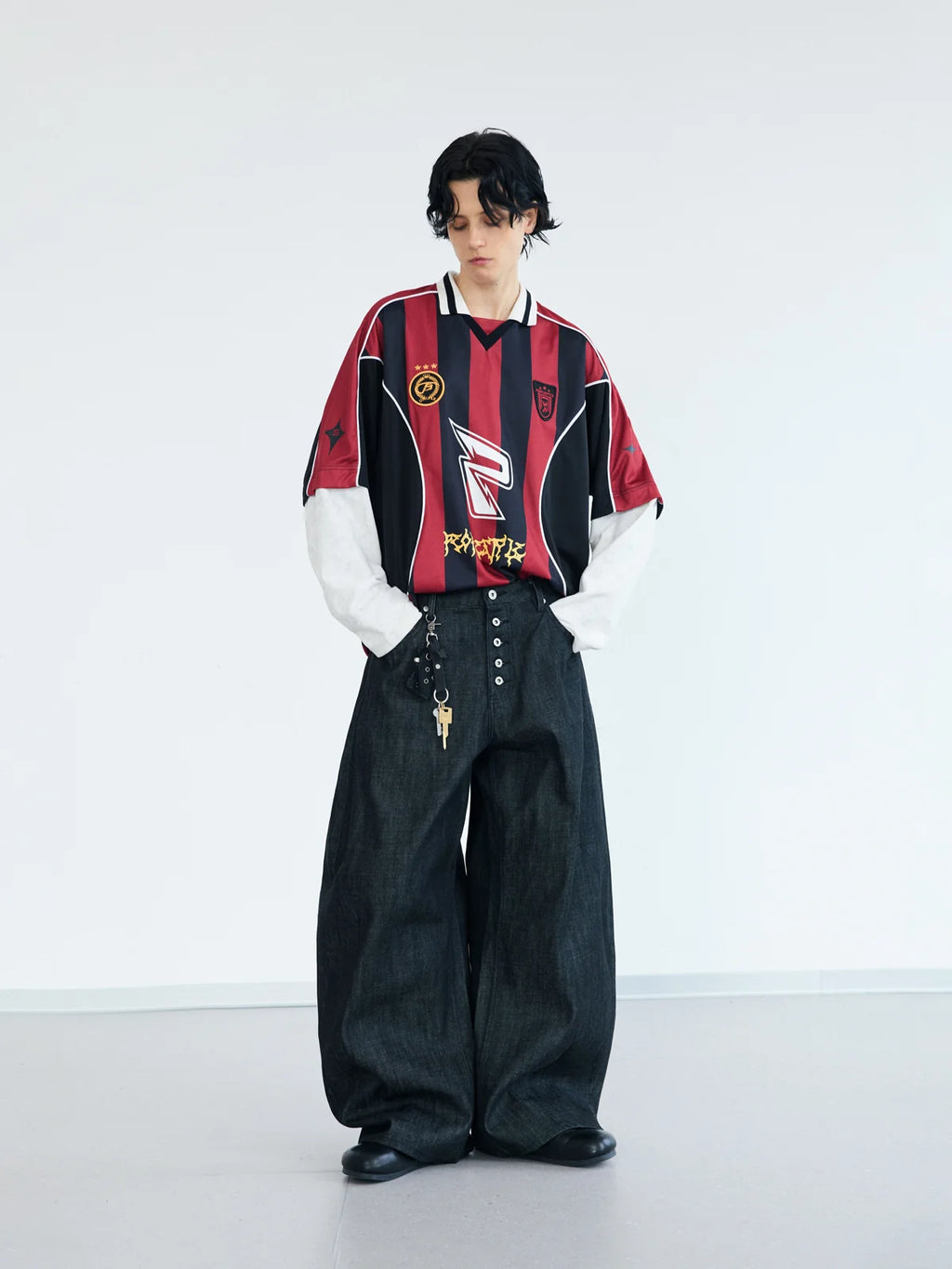 Peoplesense Fake Two Piece Racing Sweatshirt