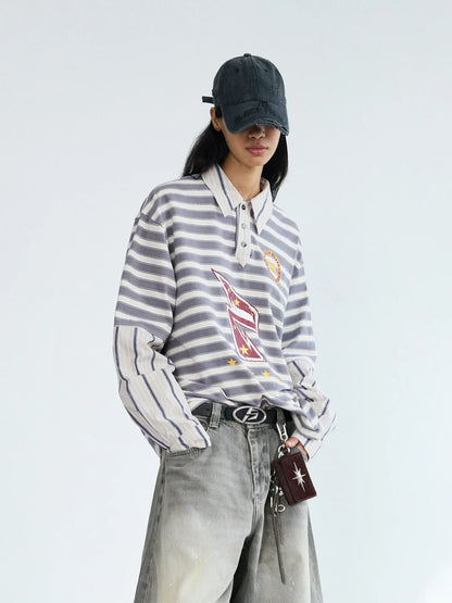 Peoplesense Striped Long-Sleeved Polo