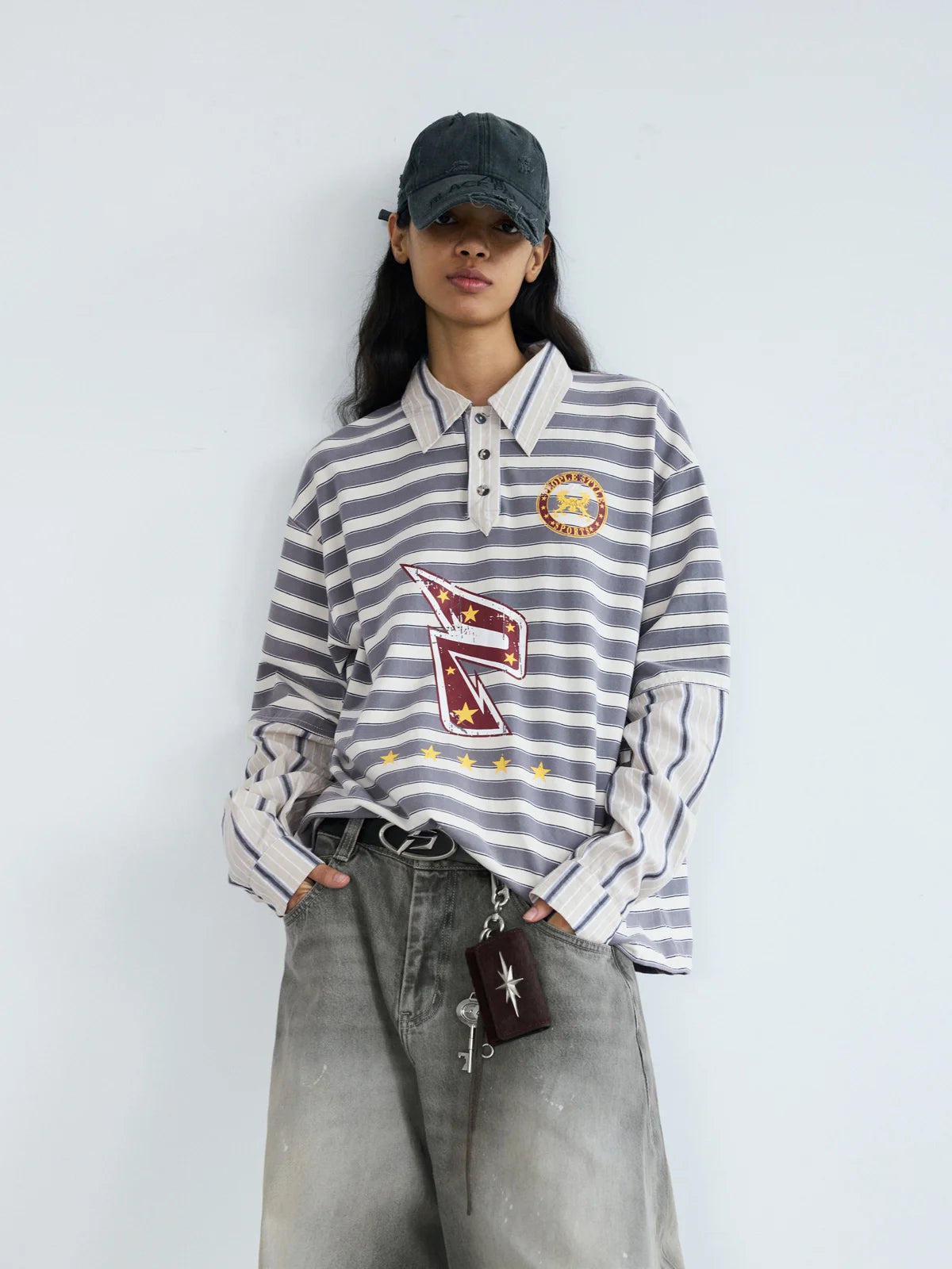 Peoplesense Striped Long-Sleeved Polo