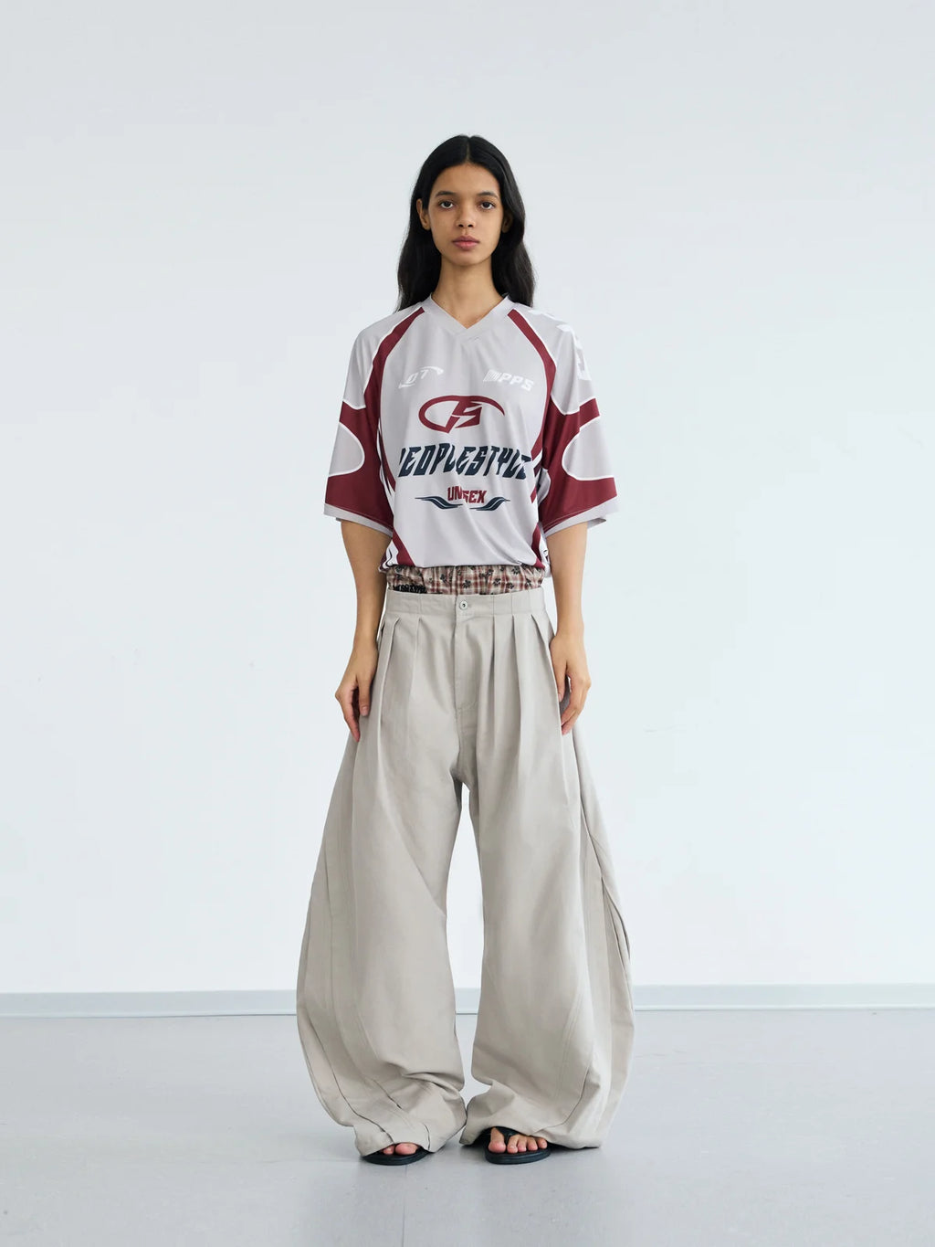 Peoplesense DrapeFlow Pleated Trousers with Wide-Leg
