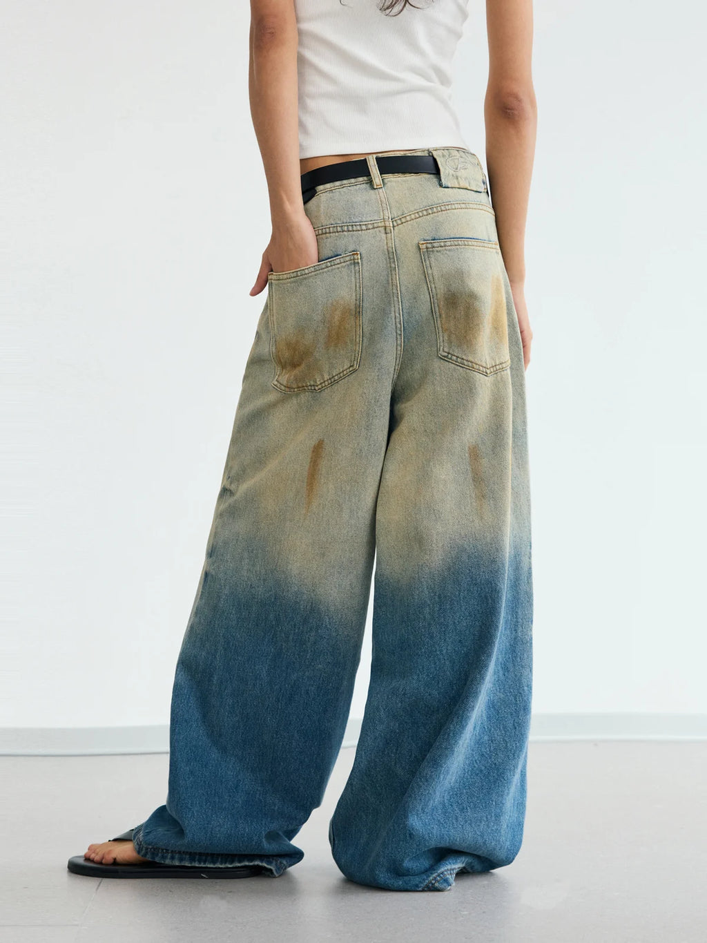 PeopleStyle マッドダイ ヴィンテージ ディストレスト ジーンズ PeopleStyle マッドダイ ヴィンテージ ディストレスト ジーンズ