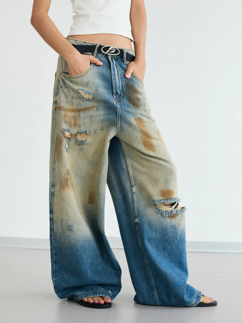 Peoplesense Mud Dyed Balloon Jeans（M） Peoplesense Mud Dyed Vintage Distressed Jeans（Limited） – peoplesense