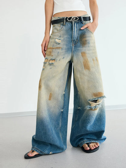 Peoplesense Mud Dyed Vintage Distressed Jeans