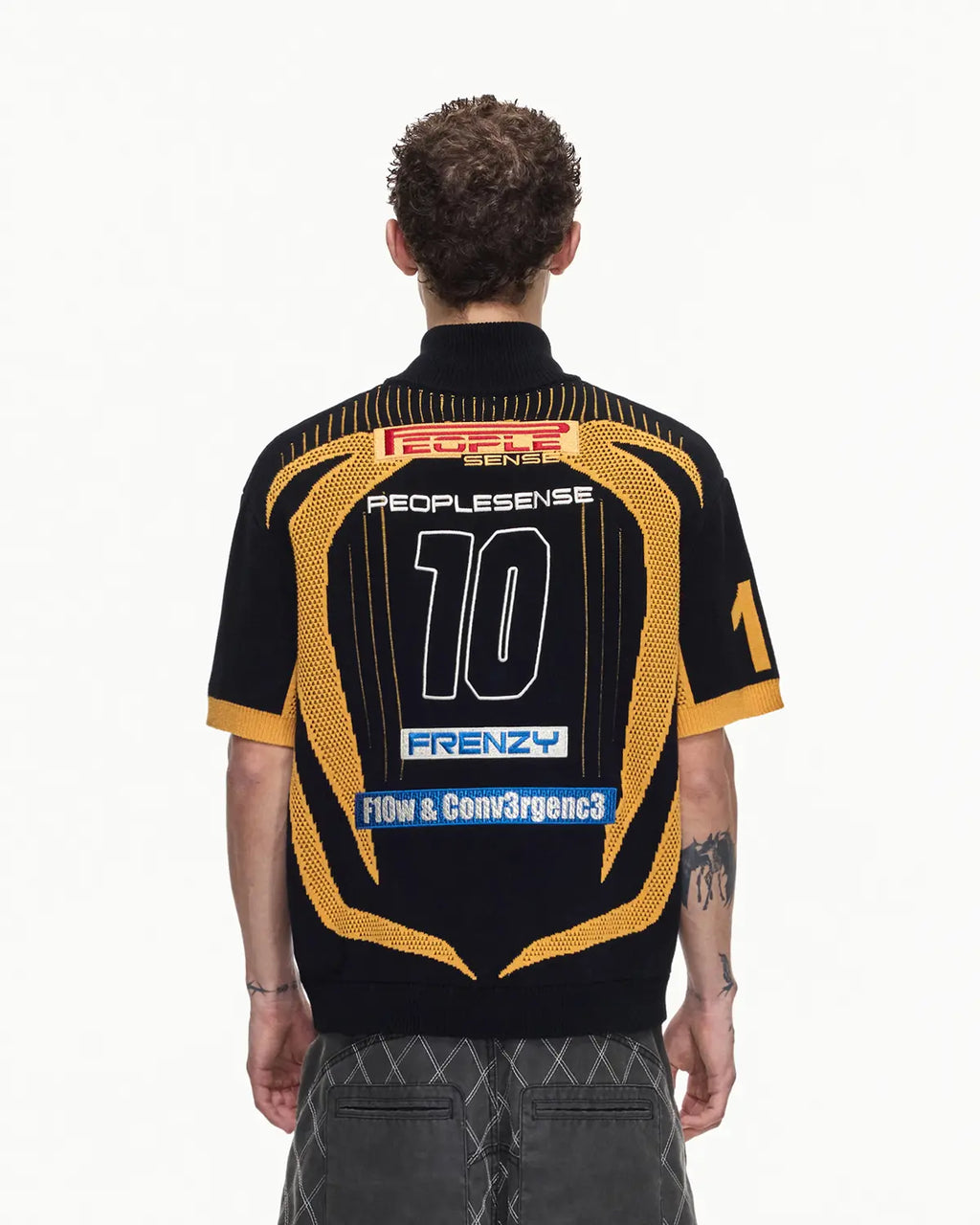 Peoplesense Knitted Zipper Soccer Jersey Black