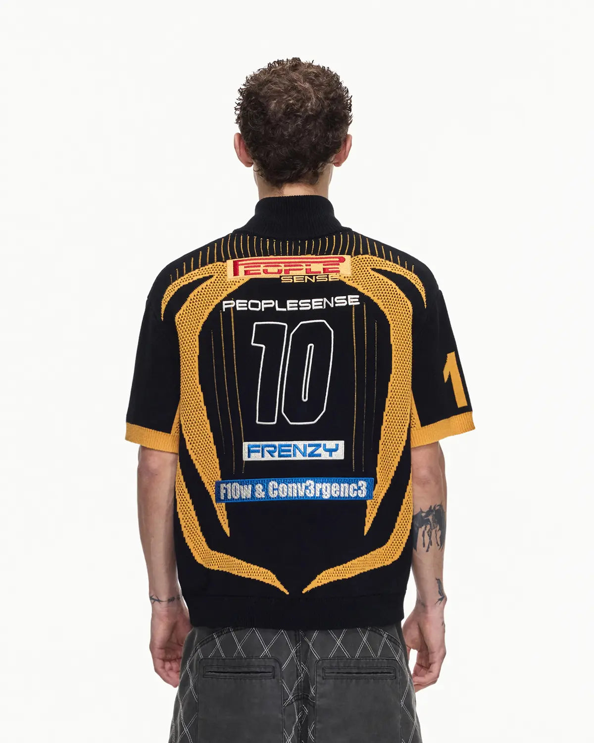 Peoplesense Knitted Zipper Soccer Jersey Black