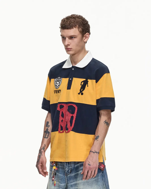 Peoplesense “FRENZY” Raw Edge Stripe Polo